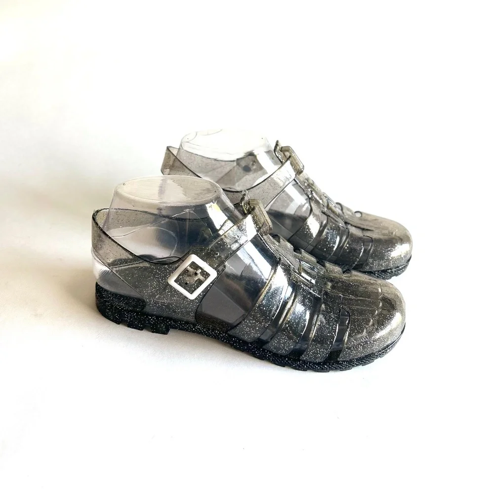 Unbranded Transparent Silver Jelly Ankle Strap Sandals size 6 - Picture 1 of 14